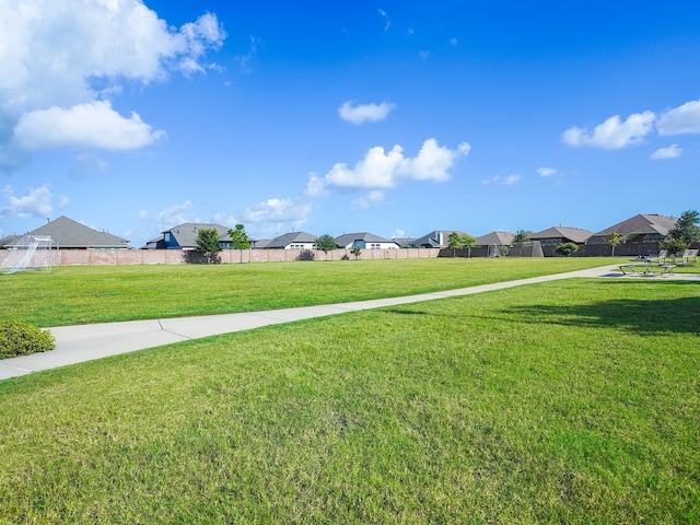 surrounding community with a yard