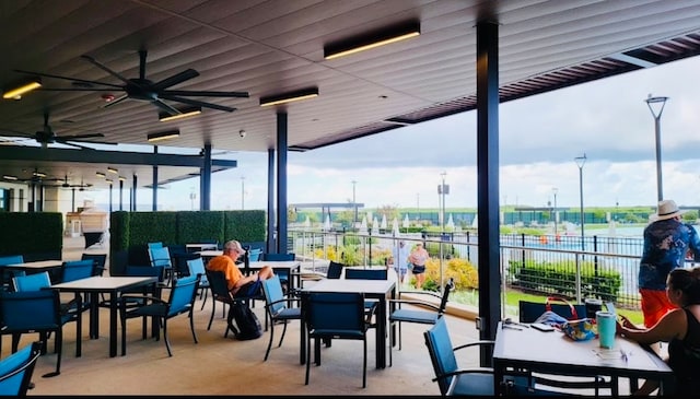 view of patio with ceiling fan