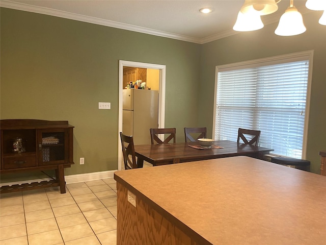 interior space with crown molding