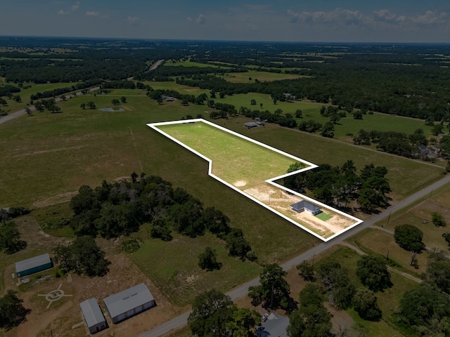 drone / aerial view featuring a rural view
