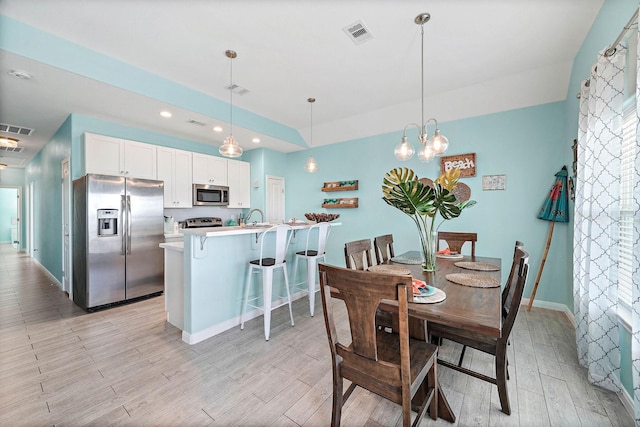 dining area with sink