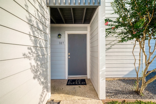 view of doorway to property