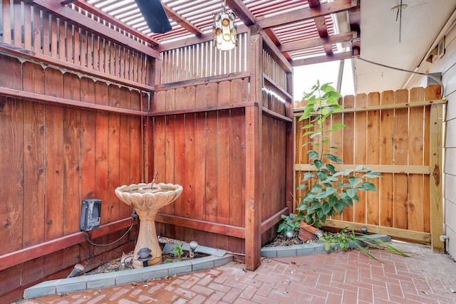 view of patio / terrace featuring a pergola