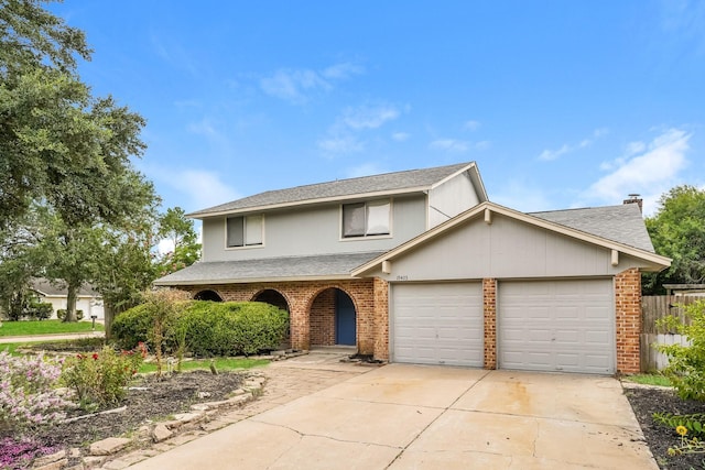 view of property with a garage