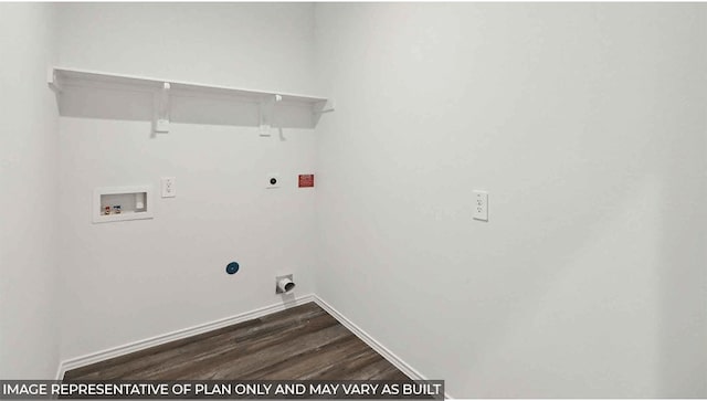 laundry area with washer hookup, dark hardwood / wood-style flooring, and electric dryer hookup