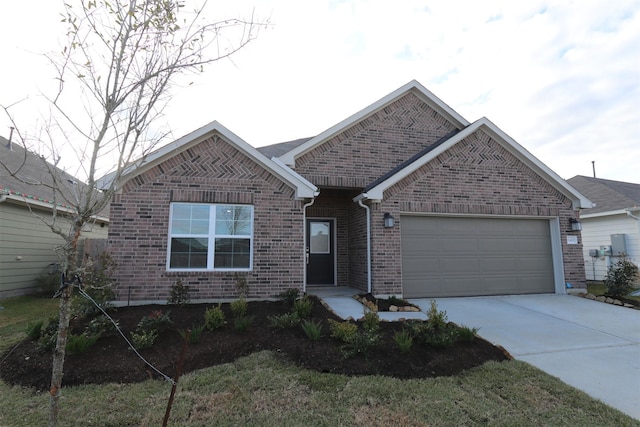 ranch-style house featuring a garage