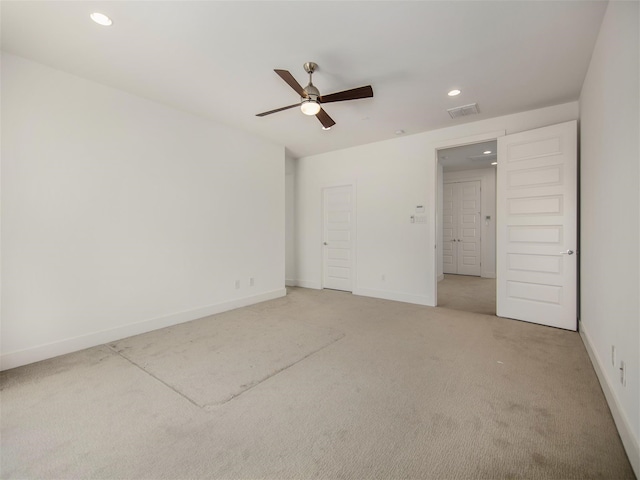 unfurnished bedroom with carpet flooring and ceiling fan