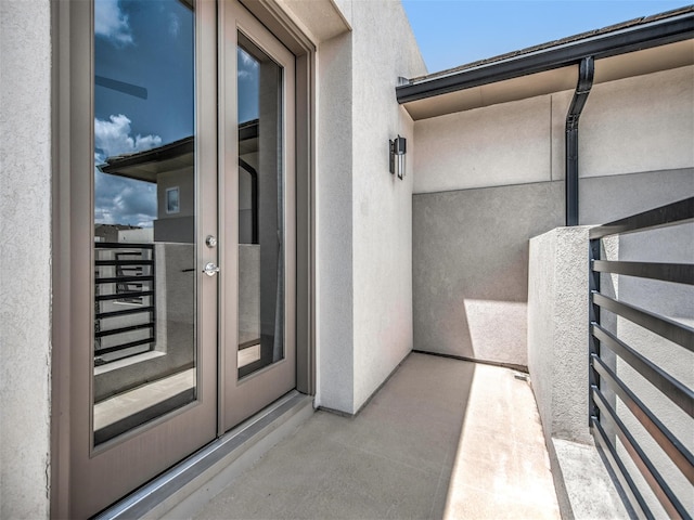 doorway to property with a balcony