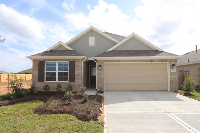 craftsman inspired home with a garage