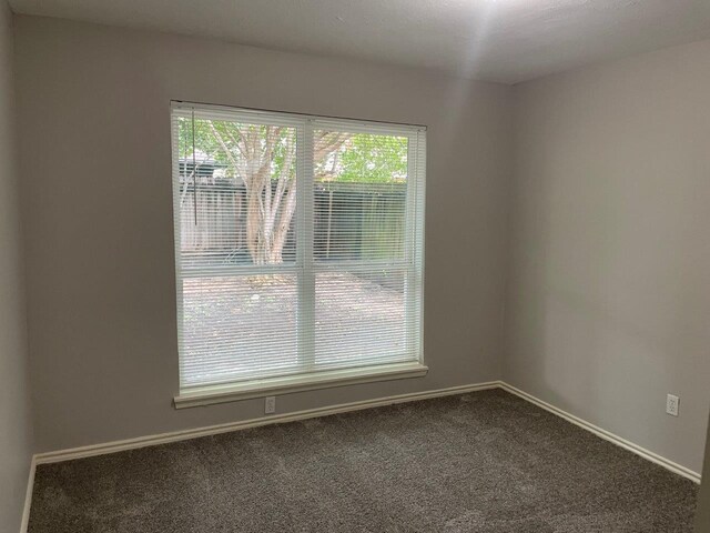 empty room with baseboards and carpet flooring