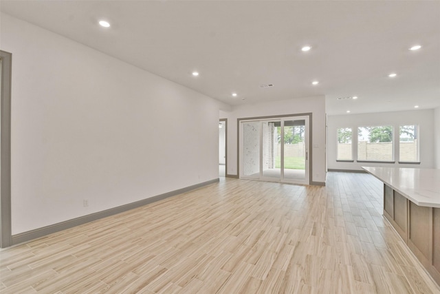 empty room featuring light wood-type flooring