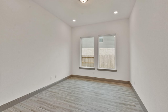 empty room featuring light hardwood / wood-style floors