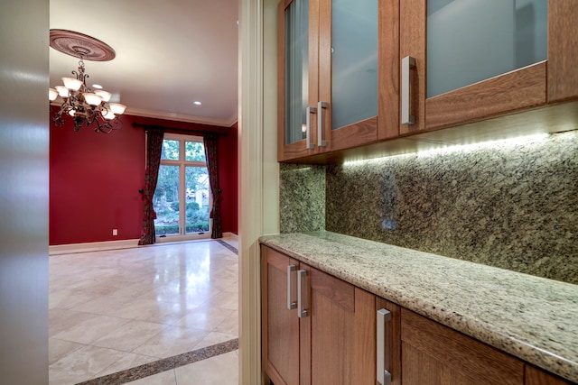 interior space with an inviting chandelier