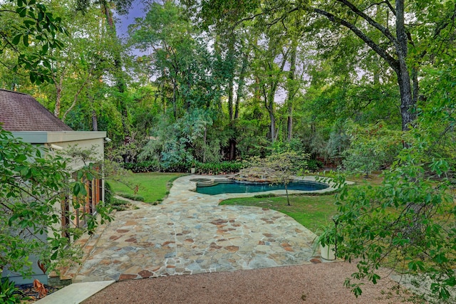 view of yard with a patio area