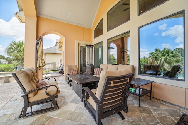 view of patio / terrace featuring an outdoor living space