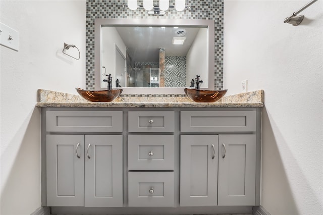 bathroom with double vanity