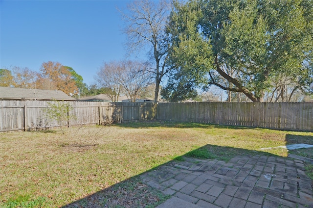 view of yard with a patio area