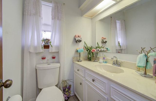 bathroom with vanity and toilet