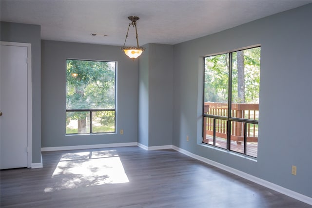 empty room featuring dark wood-type flooring