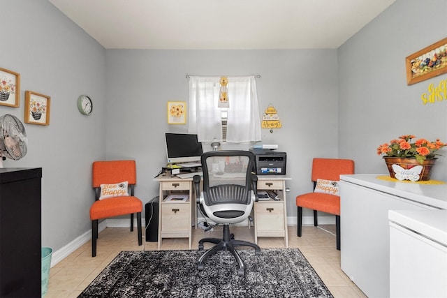 office featuring light tile patterned flooring