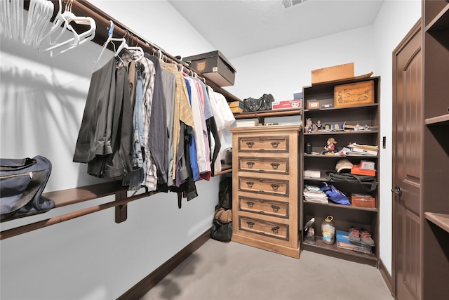 view of walk in closet