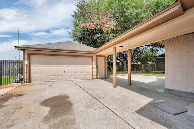 view of garage