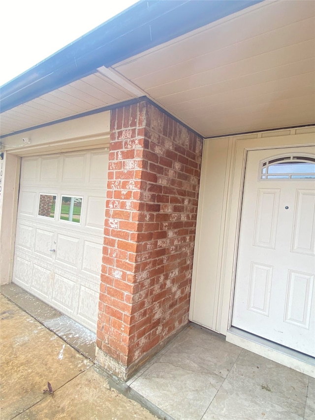 exterior space featuring a garage