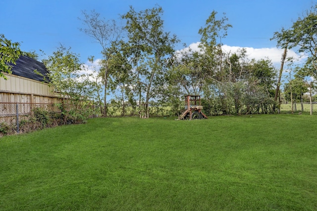 view of yard with a playground