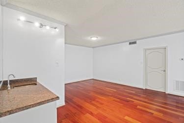 empty room featuring hardwood / wood-style floors and sink