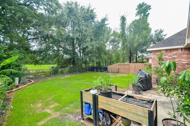 view of yard with a patio area