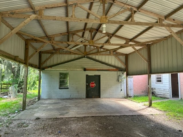 view of garage