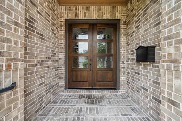 property entrance with french doors