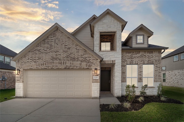 view of front of home featuring a garage