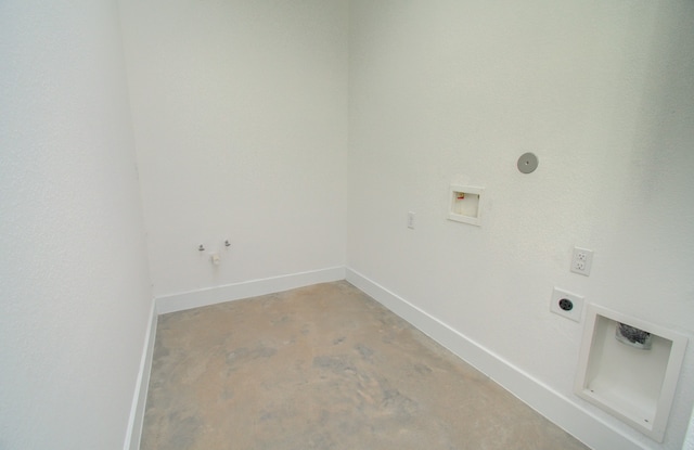 laundry area with hookup for a gas dryer, hookup for a washing machine, and hookup for an electric dryer