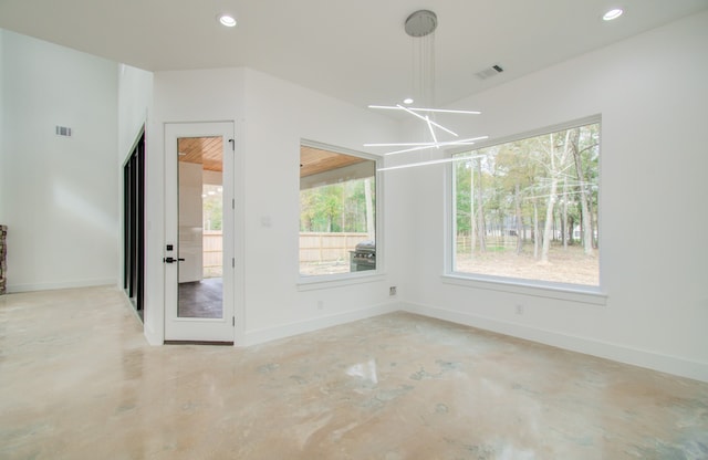 view of unfurnished dining area