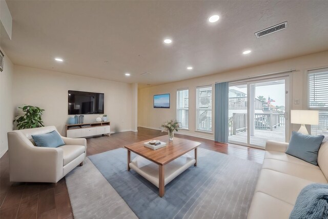 living room featuring wood-type flooring