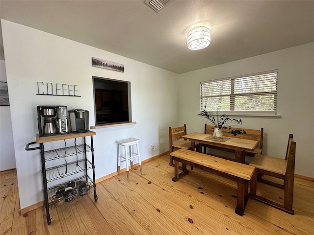 dining area featuring light hardwood / wood-style flooring