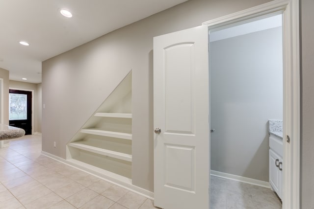 interior space with light tile patterned flooring