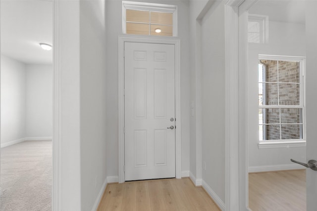 interior space with light hardwood / wood-style floors