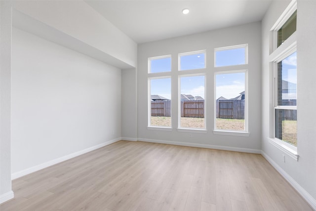 empty room featuring light hardwood / wood-style flooring