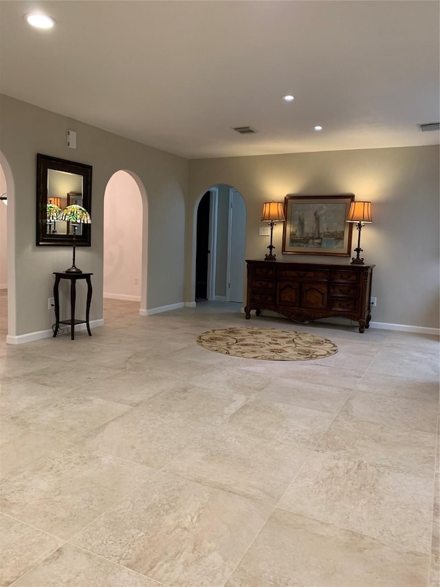 411 Sailfish St, Jones Creek, TX 77541 - living area with arched walkways and recessed lighting