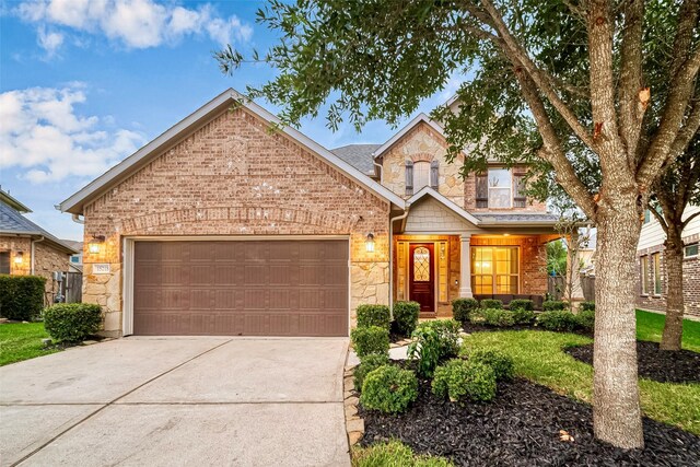 craftsman-style house featuring a garage