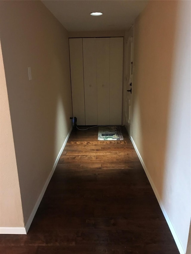 7510 Hornwood Dr Unit 201, Houston, TX 77036 - corridor with dark wood-type flooring and baseboards