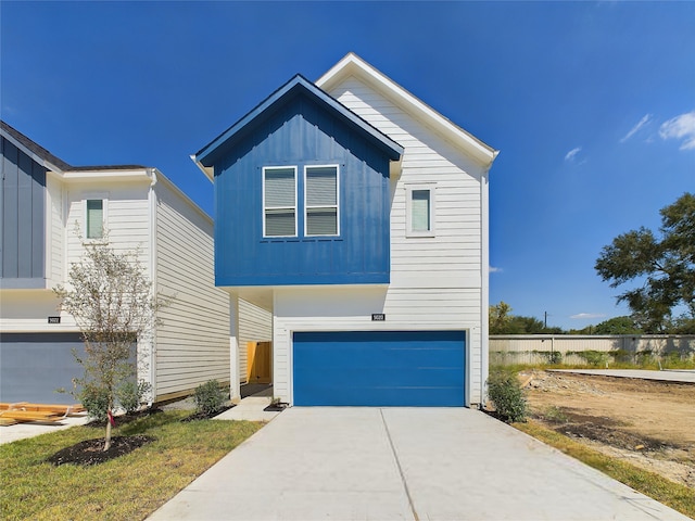 view of front of home with a garage