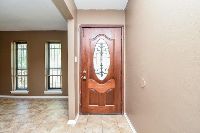 view of tiled foyer