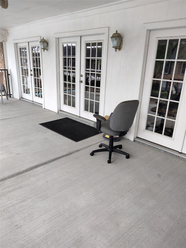 view of patio / terrace featuring french doors