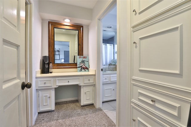 bathroom featuring vanity and tile patterned floors