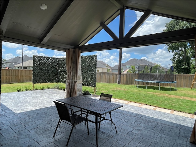 view of patio with a trampoline