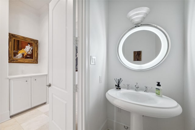 bathroom featuring tile patterned flooring