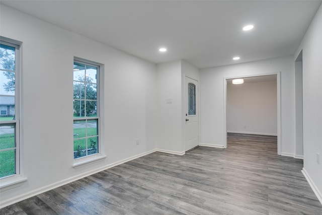 spare room featuring hardwood / wood-style flooring